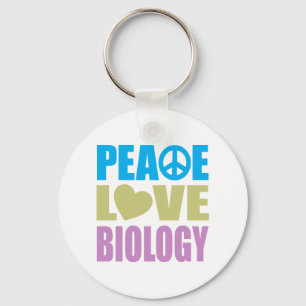 Peace Love Biology Key Ring