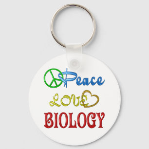 PEACE LOVE BIOLOGY KEY RING