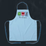 Peace Love Biology Teacher Blue Custom Science Lab Apron<br><div class="desc">Cute biology teacher apron gift for a bio professor. Peace Love Biology featuring a peace sign,  heart,  and microscope for science class.</div>
