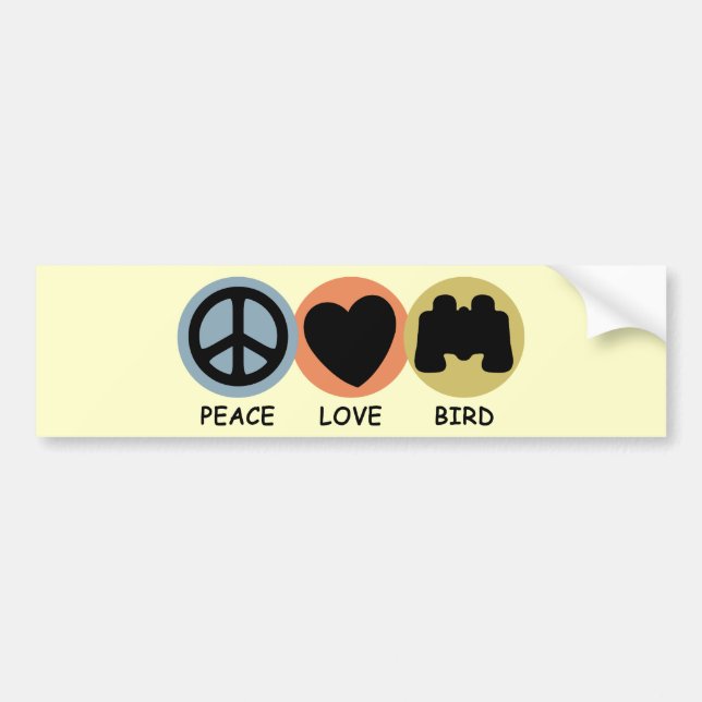 Peace Love Bird Bumper Sticker (Front)