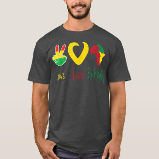 Peace, Love, Black History Month Black Pride Husba T-Shirt