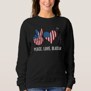 Peace Love Black Lab American Flag Black Labrador Sweatshirt