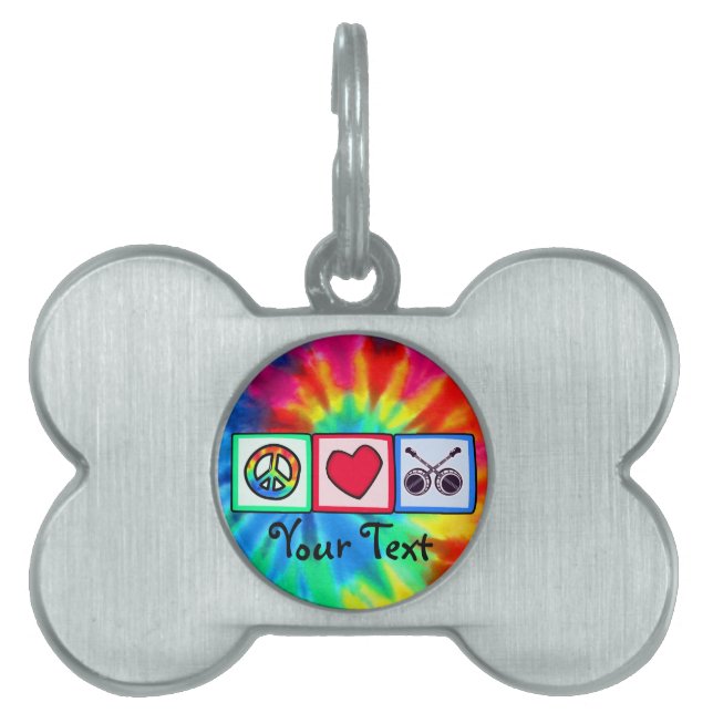 Peace, Love, Bluegrass Pet ID Tag (Front)