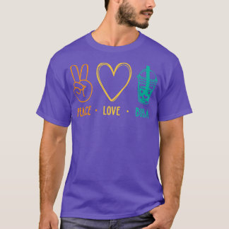 Peace Love Boba Graphic Tea Lover Tea Drinker Bubb T-Shirt