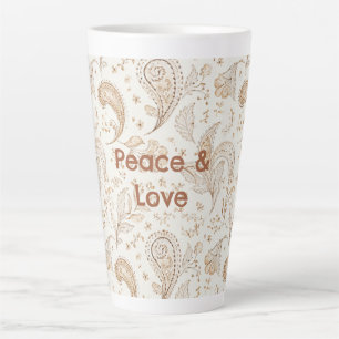 Peace Love Bohemian Hippie Sixties Paisley Latte Mug