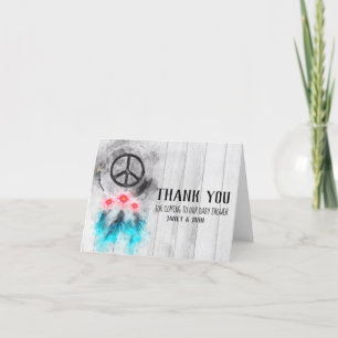 *~* Peace Love Boho Baby Shower Thank You Card