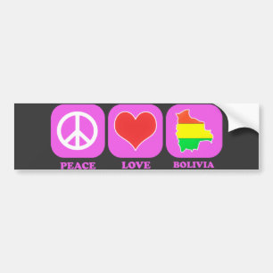 Peace Love Bolivia Bumper Sticker