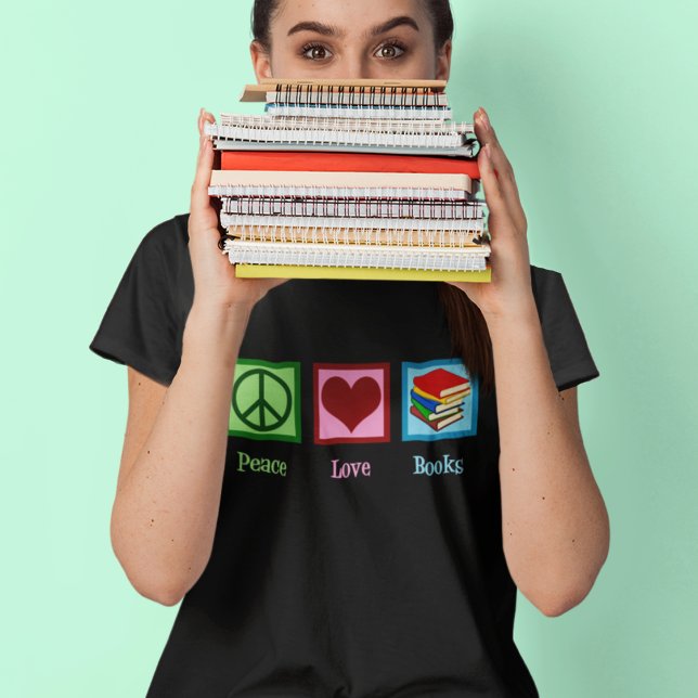 Peace Love Books Cute Librarian T-Shirt (Creator Uploaded)