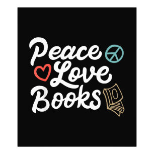 Peace Love Books Geeky & Cute Reading Photo Print