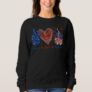 Peace Love Border Collie Dog Patriotic America Fla Sweatshirt