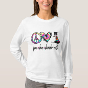 Peace Love Border Collie Tie Dye Dog Lover Mother' T-Shirt
