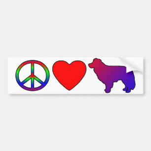 Peace Love Border Collies Bumper Sticker