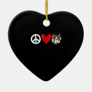 Peace Love Boston Terrier T-Shirt Ceramic Tree Decoration