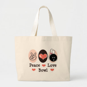 Peace Love Bowl Bowler Tote Bag