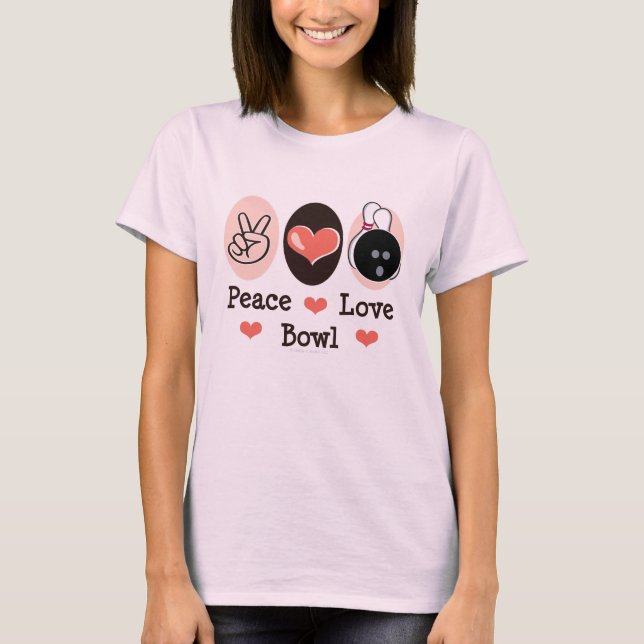 Peace Love Bowl Organic Tee Shirt (Front)