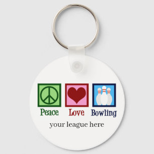 Peace Love Bowling Key Ring