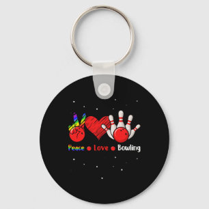 Peace Love Bowling Shirt Cute Women's Bowling Shir Key Ring
