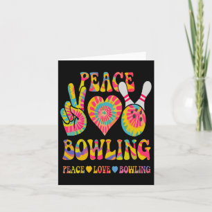 Peace Love Bowling Shirt Tie Dye Bowler Men Women Card
