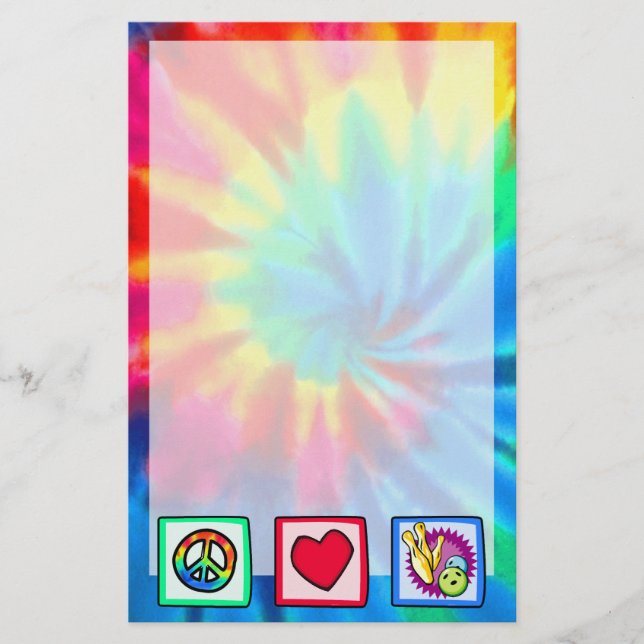 Peace, Love, Bowling Stationery (Front)