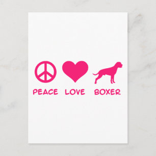 Peace, Love, Boxer Postcard