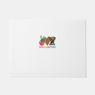 Peace Love Boxer Tie Dye Dog Lover Doormat