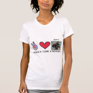 Peace Love Boxers Dog Lovers T-Shirt