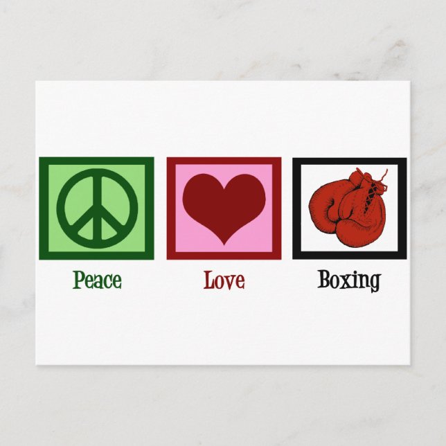 Peace Love Boxing Postcard (Front)