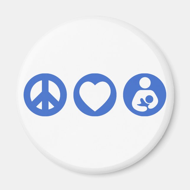 Peace Love Breastfeeding Magnet (Front)