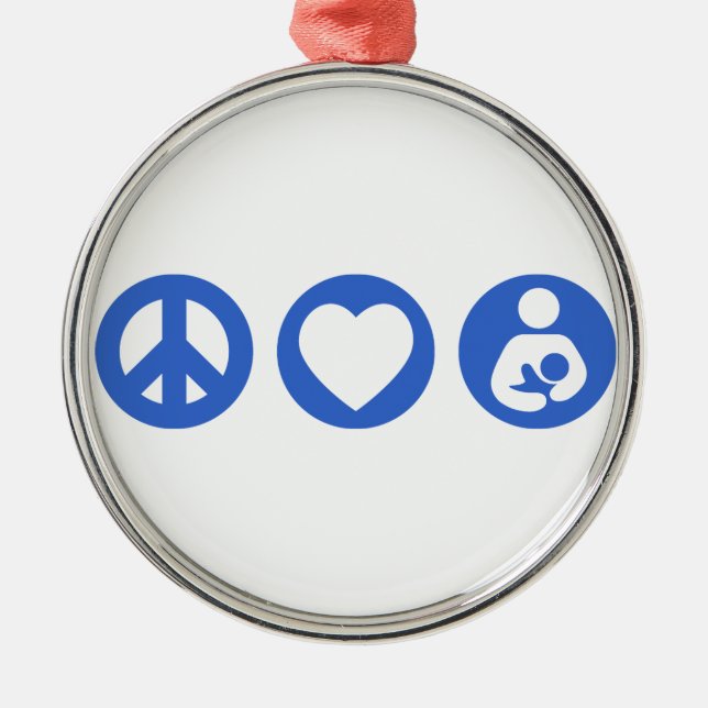 Peace Love Breastfeeding Metal Tree Decoration (Front)