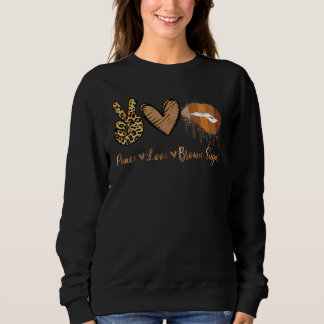 Peace Love Brown Sugar Leopard Hand Heart And Lips Sweatshirt