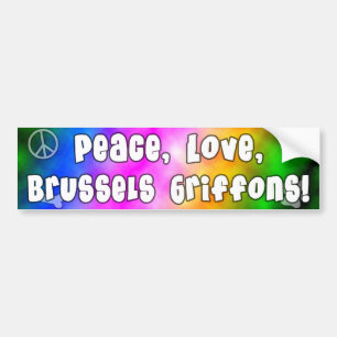 Peace Love Brussels Griffons Bumper Sticker