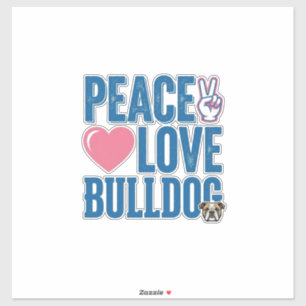 Peace Love Bulldog Vintage Dog Shirt Design
