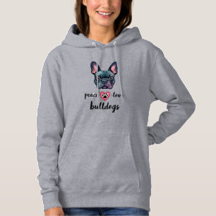 Peace Love Bulldogs Vintage Galaxy French Bulldog Hoodie
