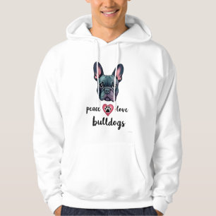 Peace Love Bulldogs Vintage Galaxy French Bulldog  Hoodie