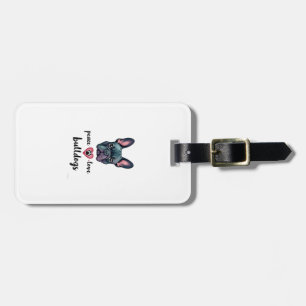 Peace Love Bulldogs Vintage Galaxy French Bulldog  Luggage Tag