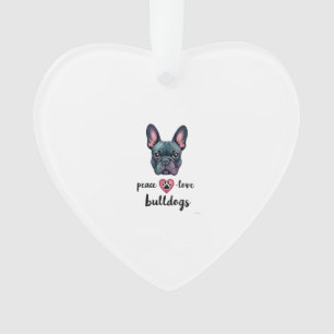 Peace Love Bulldogs Vintage Galaxy French Bulldog  Ornament