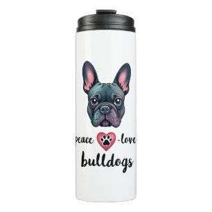 Peace Love Bulldogs Vintage Galaxy French Bulldog  Thermal Tumbler