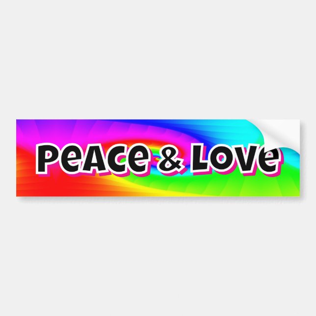 Peace & Love Bumper Sticker (Front)
