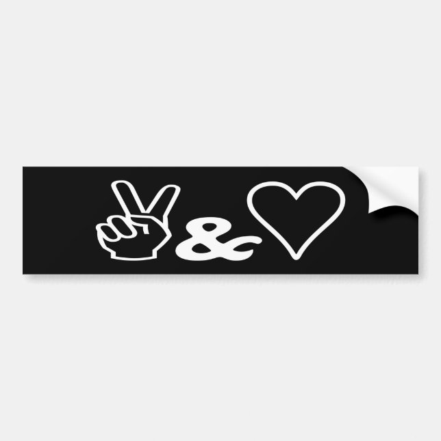 Peace & Love Bumper Sticker (Front)