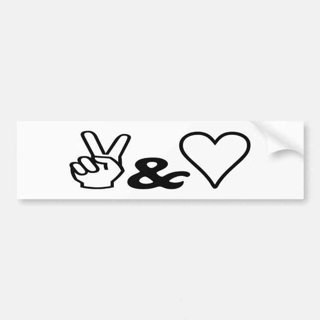 Peace & Love Bumper Sticker (Front)