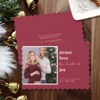 Peace Love Bundle of Joy Square Photo Christmas