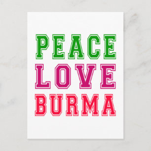 Peace Love Burma. Postcard