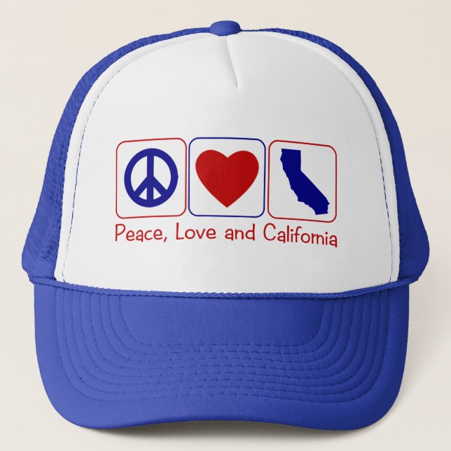 Peace Love California Trucker Hat (Front)