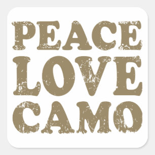Peace Love Camo Square Sticker