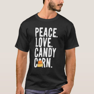 Peace Love Candy Corn Funny Kids Adults Halloween T-Shirt