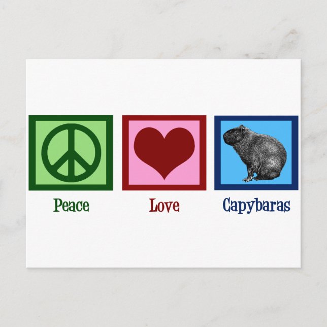 Peace Love Capybaras Postcard (Front)