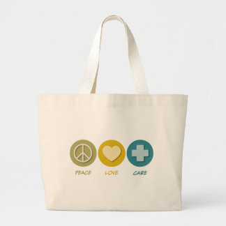 Peace Love Care Large Tote Bag