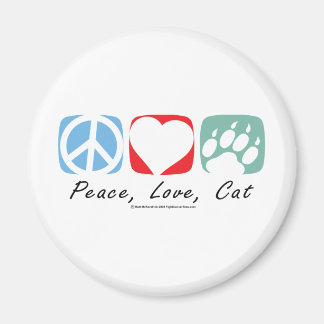 Peace Love Cat Magnet