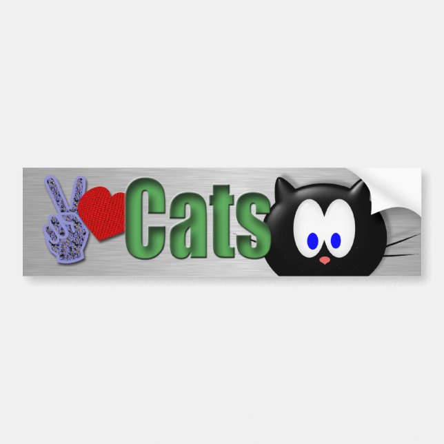 Peace love Cats Bumper Sticker (Front)