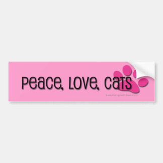 peace, love, cats bumper sticker